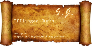 Ifflinger Judit névjegykártya